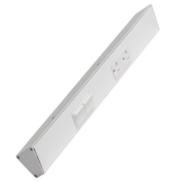 18" 20 amp 120 volt White 2 Single Pole Switch/Receptacle Combination Power Strip